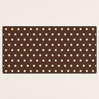 Vintage polka dots baroque brown & cream Desk Mat Gallery Image 3