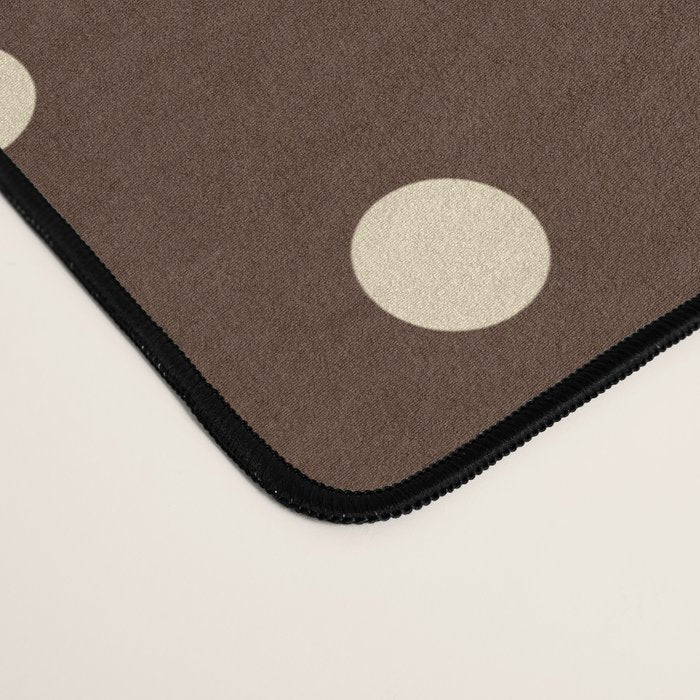 Vintage polka dots baroque brown & cream Desk Mat Gallery Image 4