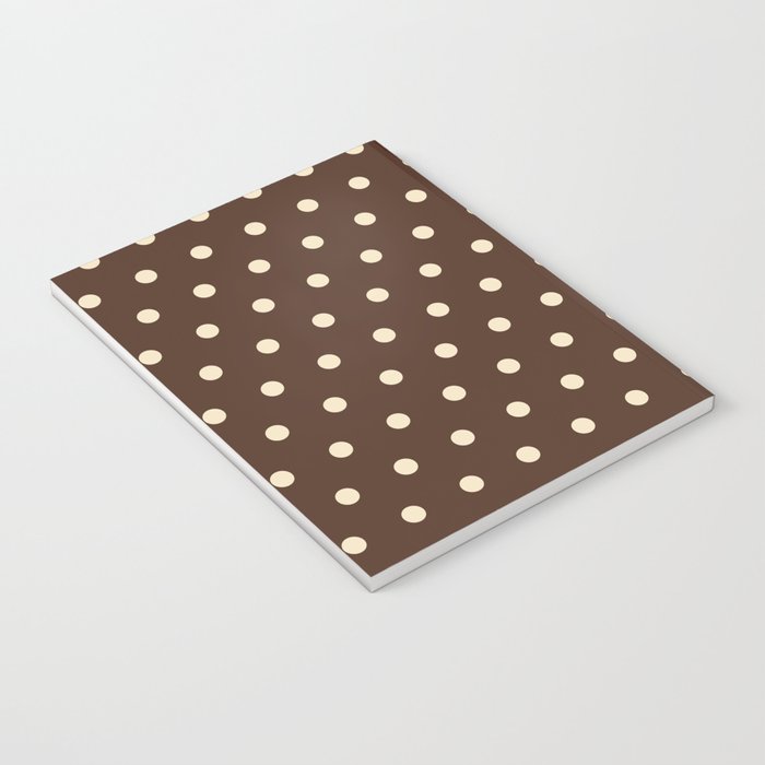 Vintage polka dots baroque brown & cream Notebook Gallery Image 3