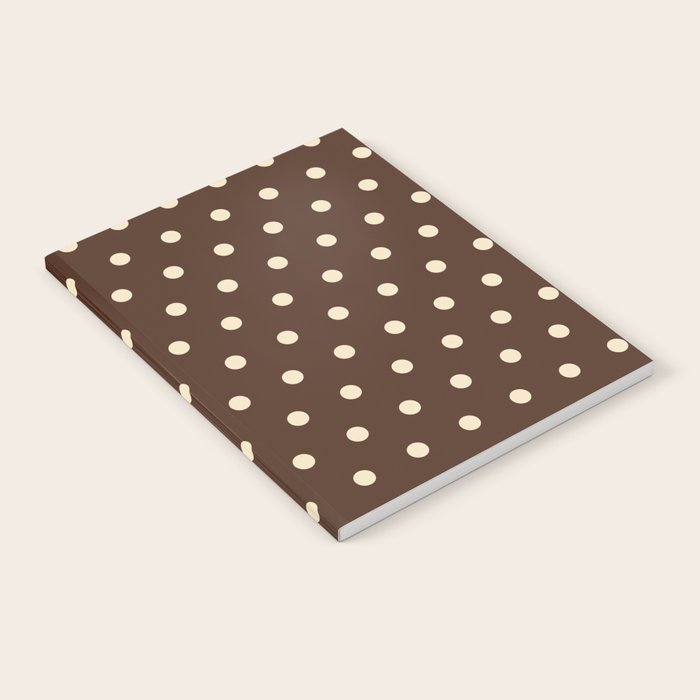 Vintage polka dots baroque brown & cream Notebook Gallery Image 2