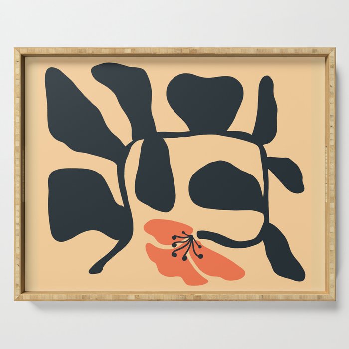 Midcentury Hibiscus Serving Tray Gallery Image 1