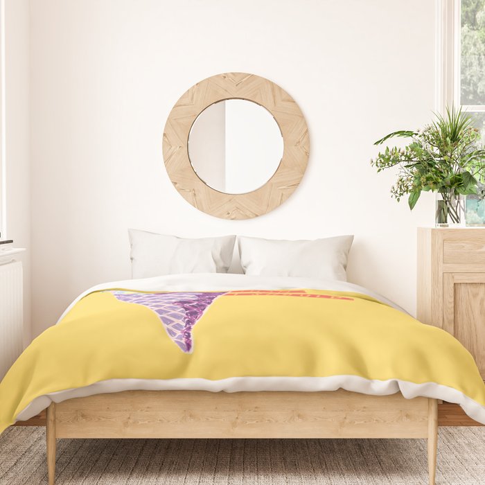 Sagittarius Cares in Sunshine Yellow | Zodiac Series  Duvet Cover Gallery Image 3