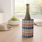 fall plaid - navy, orange & tan Wine Chiller Gallery Image 4