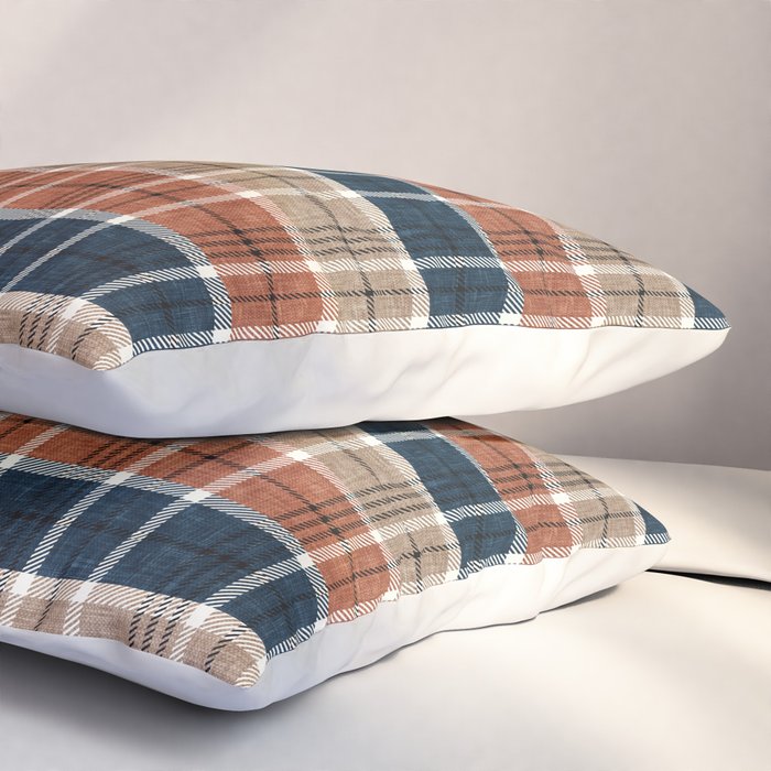 fall plaid - navy, orange & tan Pillow Sham Gallery Image 3