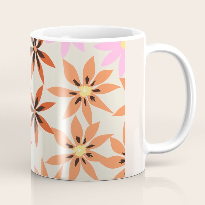 Colorful flowers. Abstract botanical art. Flower market. Tokyo exhibition print Coffee Mug Gallery Image 1