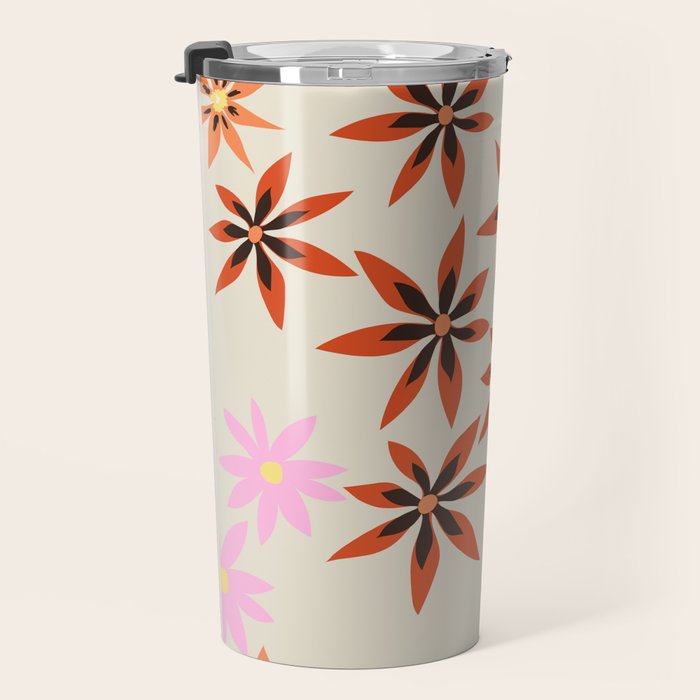 Colorful flowers. Abstract botanical art. Flower market. Tokyo exhibition print Travel Mug Gallery Image 3