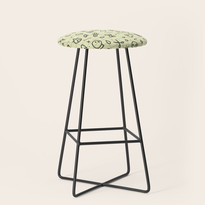 Doodles Pattern Stool Gallery Image 1
