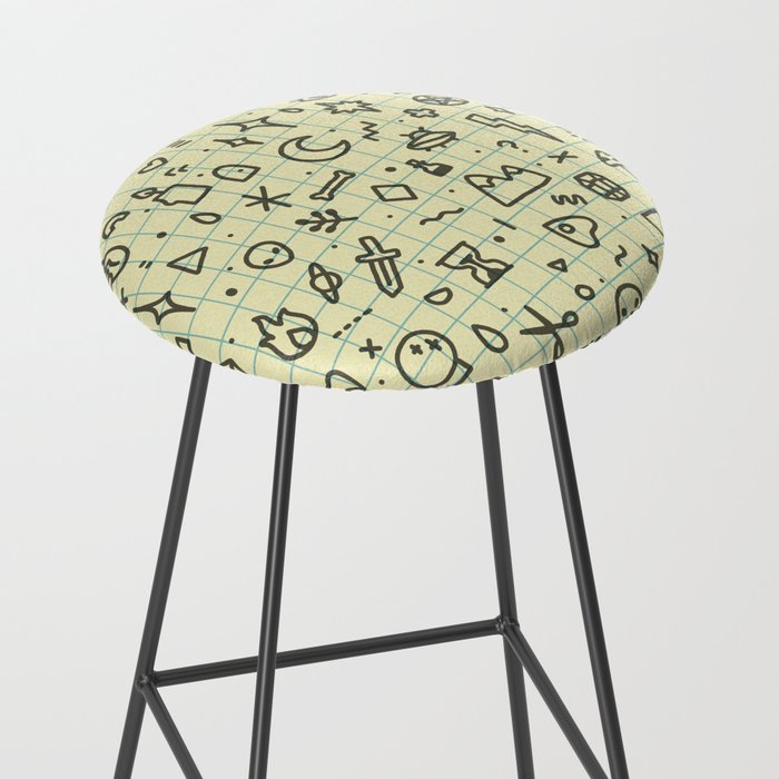 Doodles Pattern Stool Gallery Image 2