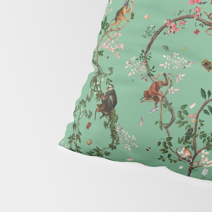 Monkey World Green Pillow Sham Gallery Image 4