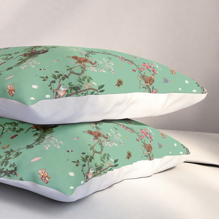 Monkey World Green Pillow Sham Gallery Image 3