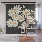 White Daisy Bouquets in Vase 4 Wall Mural Gallery Image 1