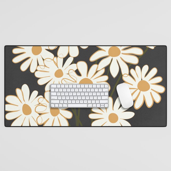 White Daisy Bouquets in Vase 4 Desk Mat Gallery Image 1