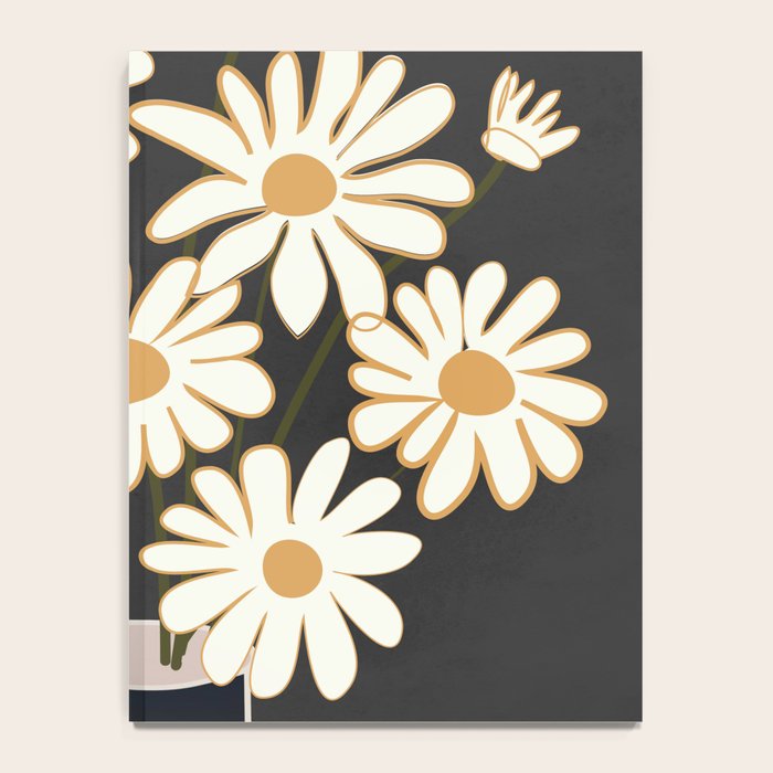 White Daisy Bouquets in Vase 4 Notebook Gallery Image 4