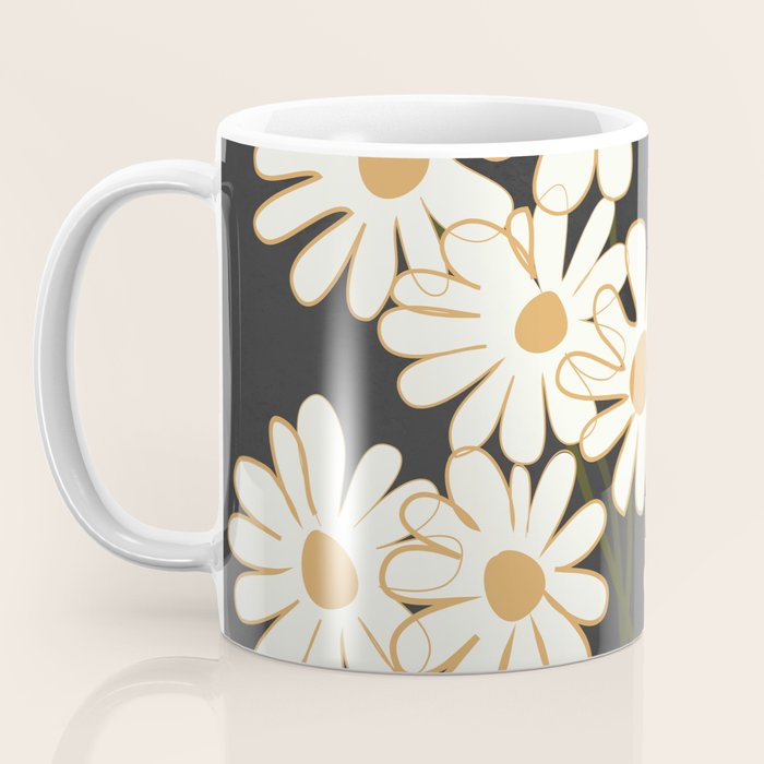 White Daisy Bouquets in Vase 4 Coffee Mug Gallery Image 3