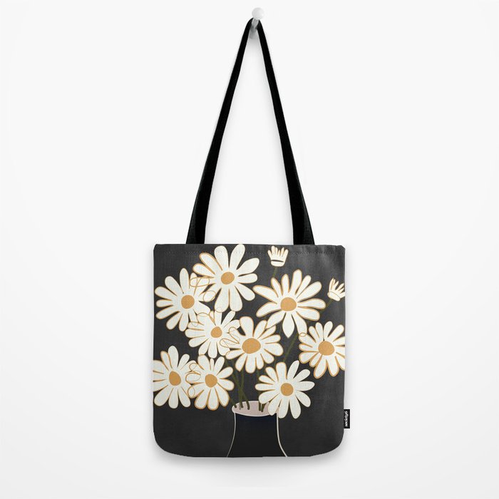 White Daisy Bouquets in Vase 4 Tote Bag Gallery Image 2