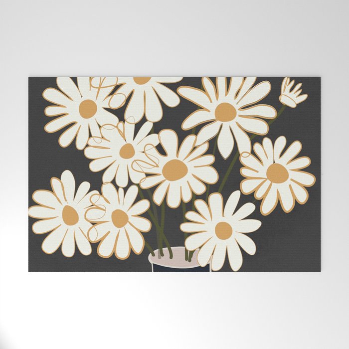 White Daisy Bouquets in Vase 4 Welcome Mat Gallery Image 1