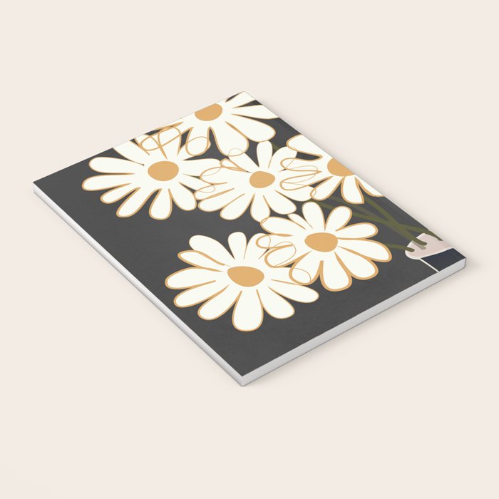 White Daisy Bouquets in Vase 4 Notebook Gallery Image 3