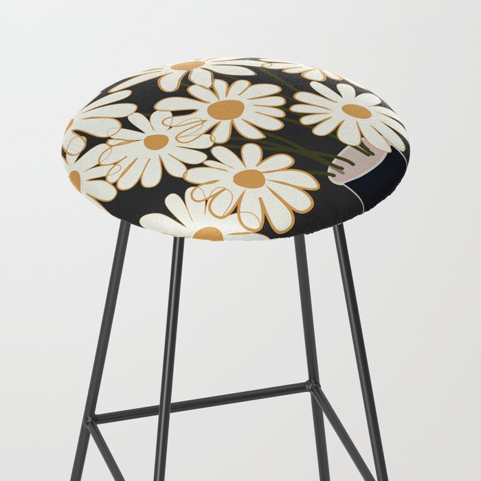 White Daisy Bouquets in Vase 4 Stool Gallery Image 2