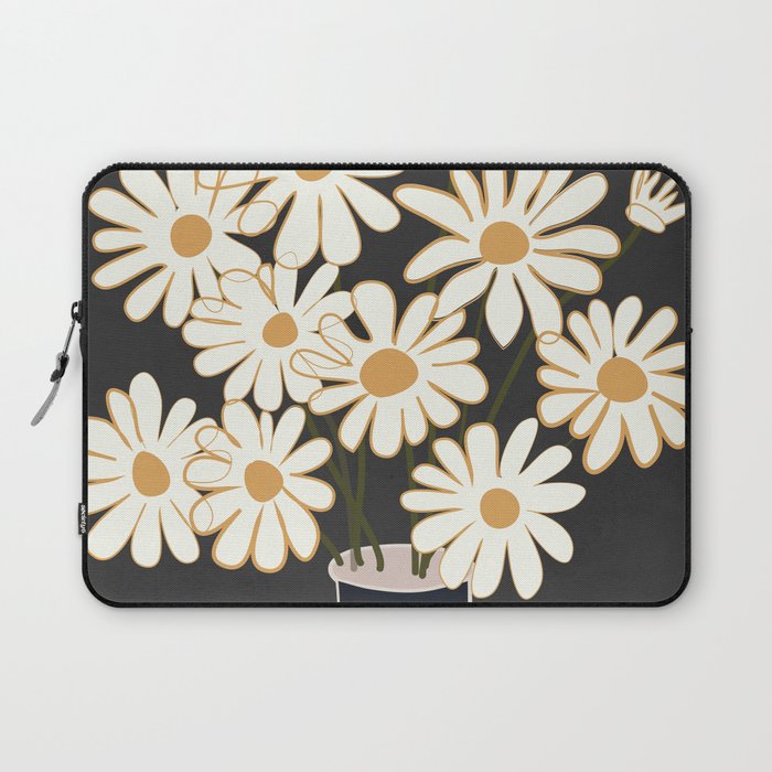 White Daisy Bouquets in Vase 4 Laptop Sleeve Gallery Image 1