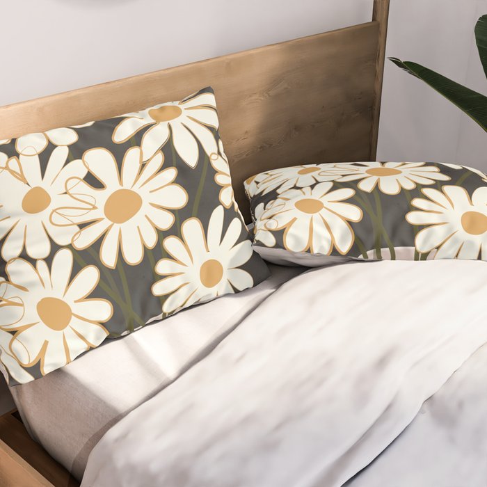 White Daisy Bouquets in Vase 4 Pillow Sham Gallery Image 2