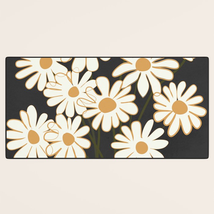 White Daisy Bouquets in Vase 4 Desk Mat Gallery Image 3