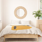 Funky Strange Mid Century Modern Minimalist Art Yellow Black Abstract Pattern by Ejaaz Haniff Duvet Cover Gallery Image 3