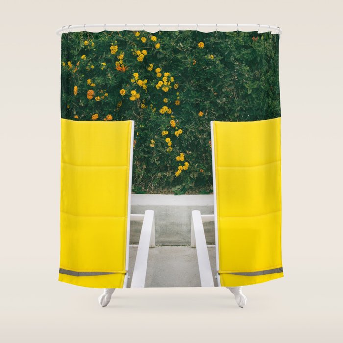 Poolside in Palm Springs Shower Curtain Gallery Image 1