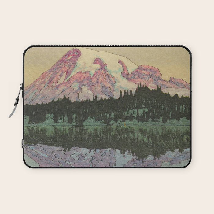 Hiroshi Yoshida Vintage Japanese Woodblock Print Reflection Lake Landscape Laptop Sleeve Gallery Image 1
