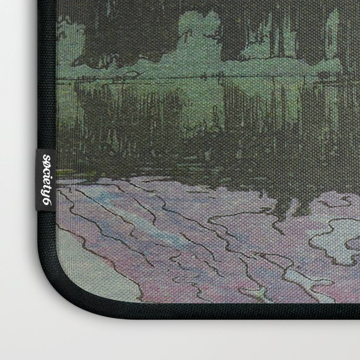 Hiroshi Yoshida Vintage Japanese Woodblock Print Reflection Lake Landscape Laptop Sleeve Gallery Image 3