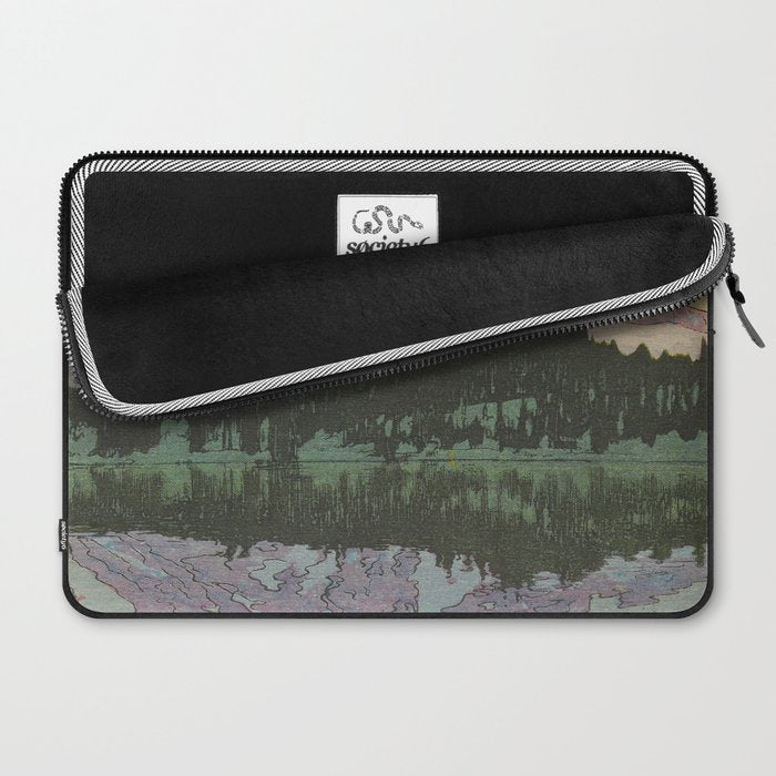 Hiroshi Yoshida Vintage Japanese Woodblock Print Reflection Lake Landscape Laptop Sleeve Gallery Image 2