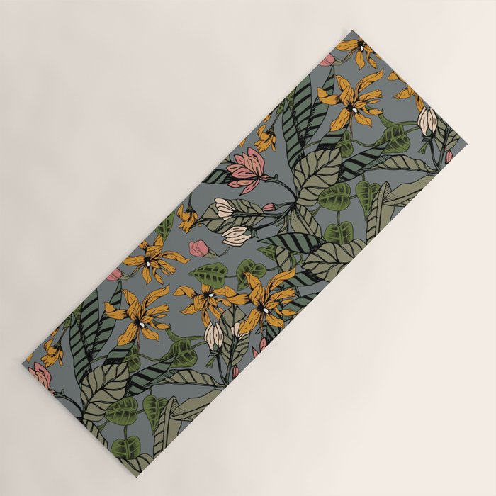blooming flower botanical Yoga Mat Gallery Image 1