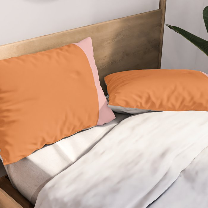 Groovy Dot Pink and Orange Minimalist Pillow Sham Gallery Image 2