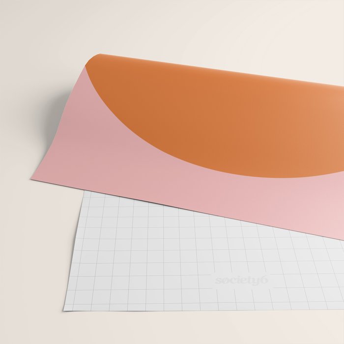 Groovy Dot Pink and Orange Minimalist Wrapping Paper Gallery Image 2