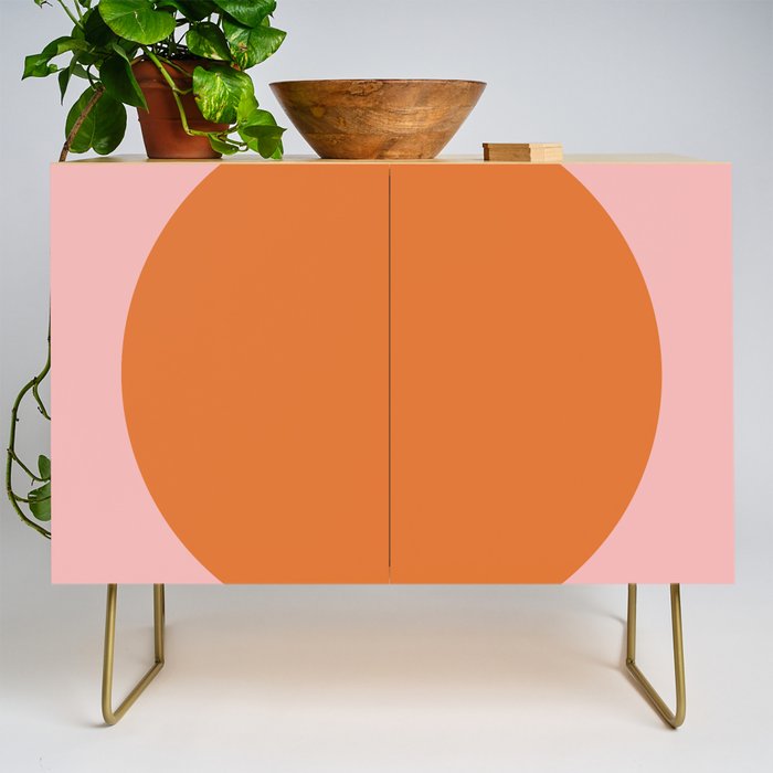 Groovy Dot Pink and Orange Minimalist Credenza Gallery Image 1