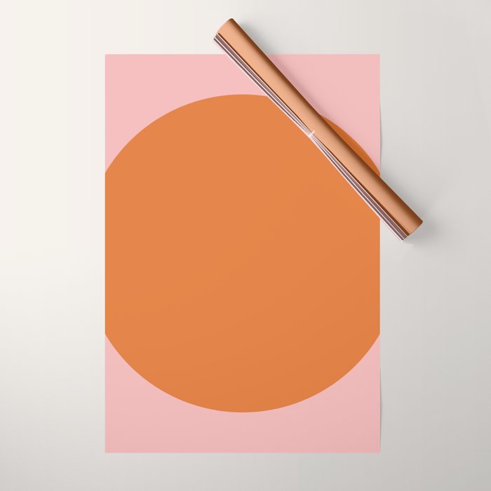 Groovy Dot Pink and Orange Minimalist Wrapping Paper Gallery Image 1