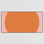Groovy Dot Pink and Orange Minimalist Desk Mat Gallery Image 3