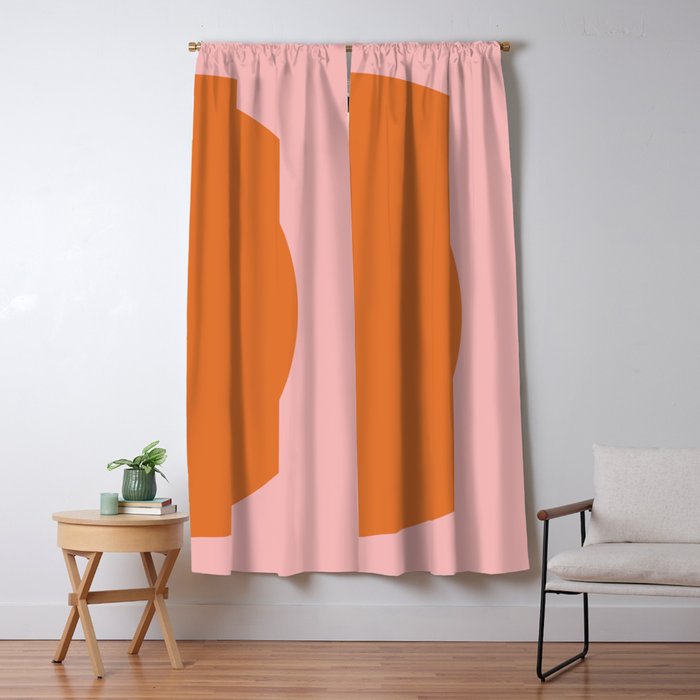 Groovy Dot Pink and Orange Minimalist Window Curtain Gallery Image 5
