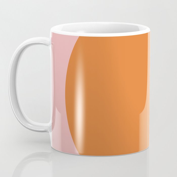 Groovy Dot Pink and Orange Minimalist Coffee Mug Gallery Image 3
