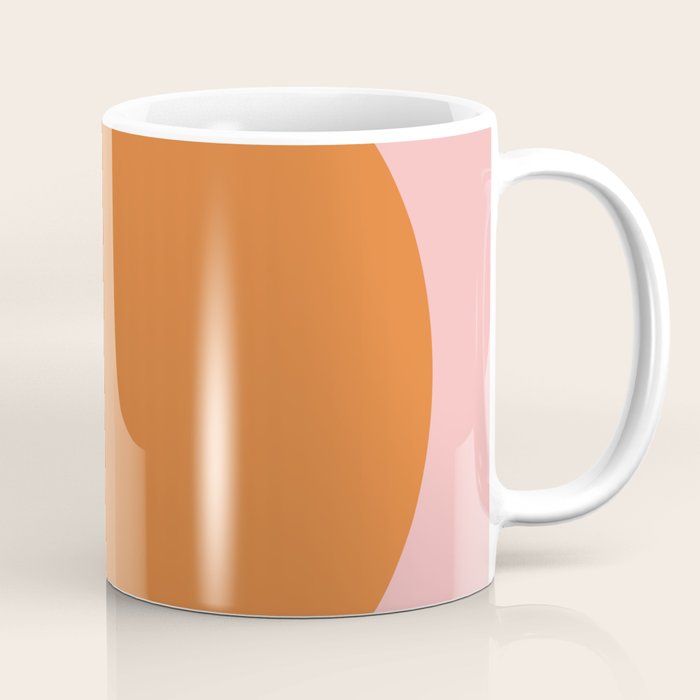 Groovy Dot Pink and Orange Minimalist Coffee Mug Gallery Image 1