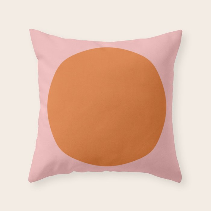 Groovy Dot Pink and Orange Minimalist Throw Pillow Gallery Image 6