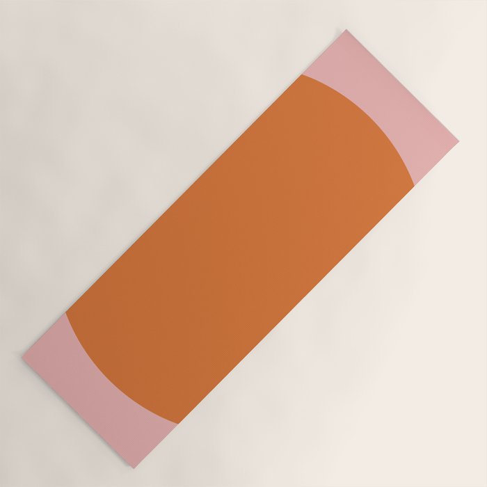 Groovy Dot Pink and Orange Minimalist Yoga Mat Gallery Image 1