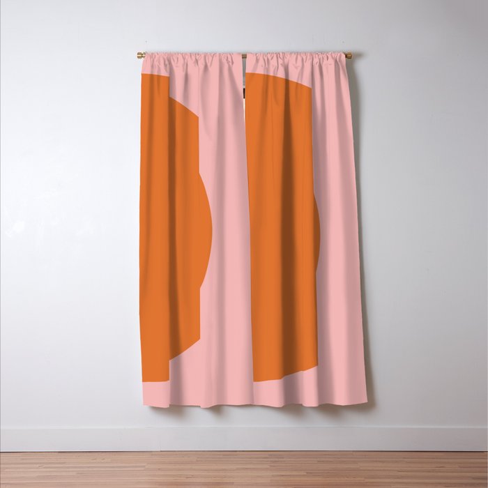 Groovy Dot Pink and Orange Minimalist Window Curtain Gallery Image 3