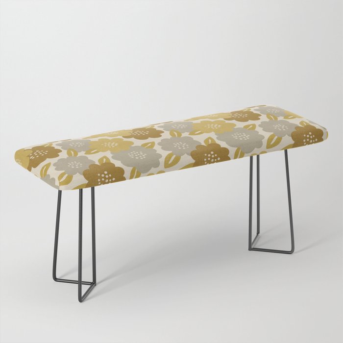 Warm Neutral Floral Pattern Bench Gallery Image 1