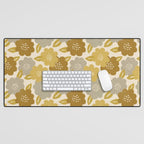 Warm Neutral Floral Pattern Desk Mat Gallery Image 1
