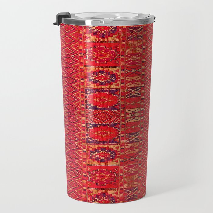Orange Traditional Moroccan Berber Rug Design B30 Travel Mug Gallery Image 3