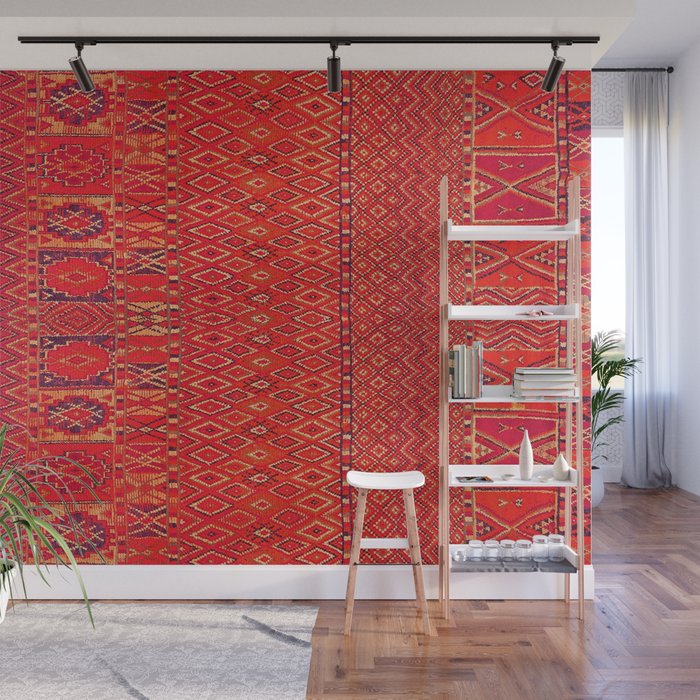 Orange Traditional Moroccan Berber Rug Design B30 Wall Mural Gallery Image 1