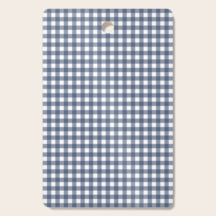 Gingham Plaid Pattern in Navy Blue and White Cutting Board Gallery Image 1