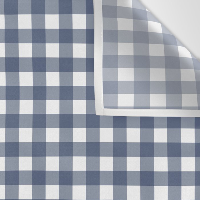 Gingham Plaid Pattern in Navy Blue and White Wall Tapestry Gallery Image 3