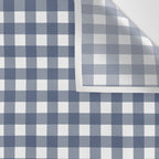 Gingham Plaid Pattern in Navy Blue and White Wall Tapestry Gallery Image 3