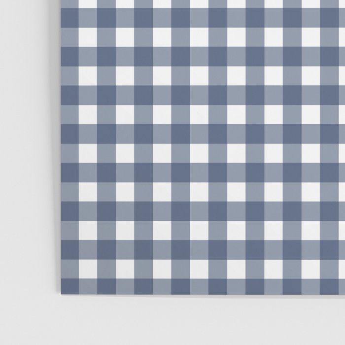 Gingham Plaid Pattern in Navy Blue and White Poster Gallery Image 3
